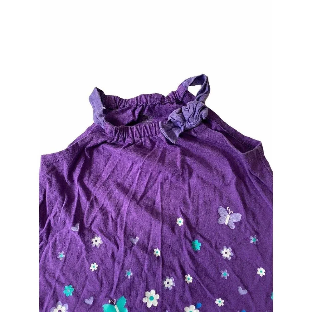 The Childrens Place Toddler Girls Tank Top Purple Size 2T Flower Butterfly Print
